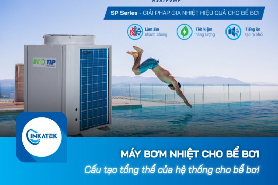 Cấu tạo tổng thể của một hệ thống máy bơm nhiệt cho bể bơi