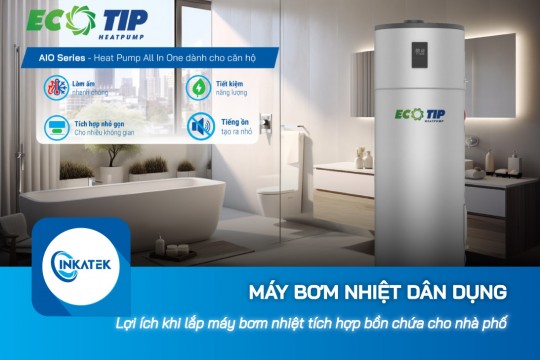 Lợi ích khi lắp máy bơm nhiệt dân dụng tích hợp bồn chứa cho nhà phố