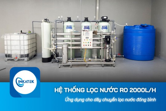 Hệ thống lọc nước công nghiệp 2000L/h cho dây chuyền lọc nước đóng bình