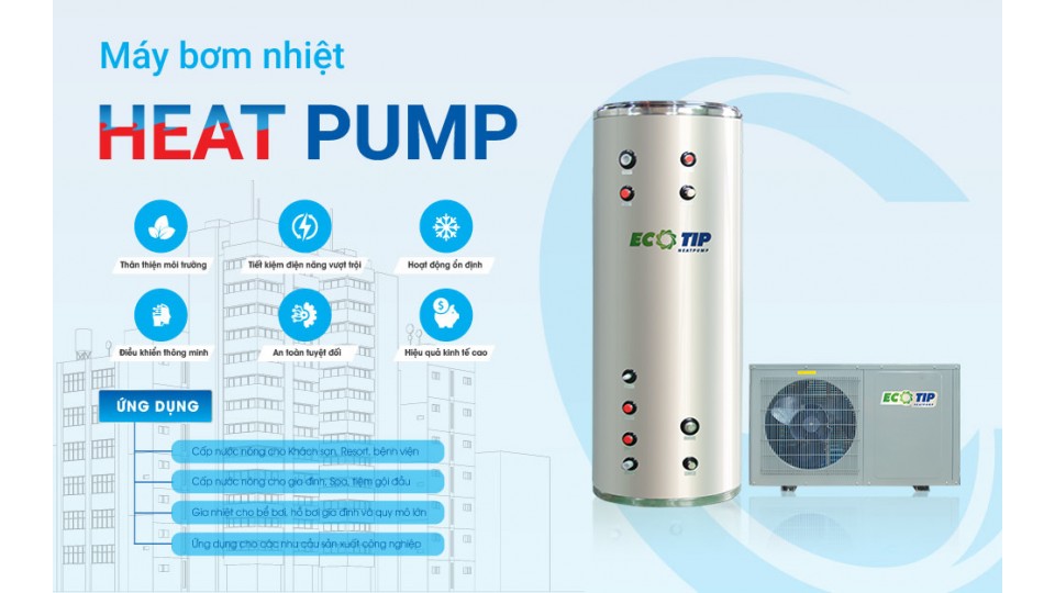 Máy nước nóng Heat pump cho gia đình Ecotip 1.5 HP