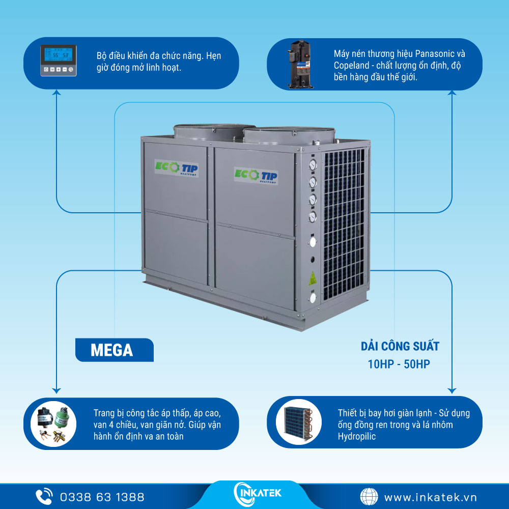 Kết cấu đặc biệt của hệ thống bơm nhiệt Heat Pump