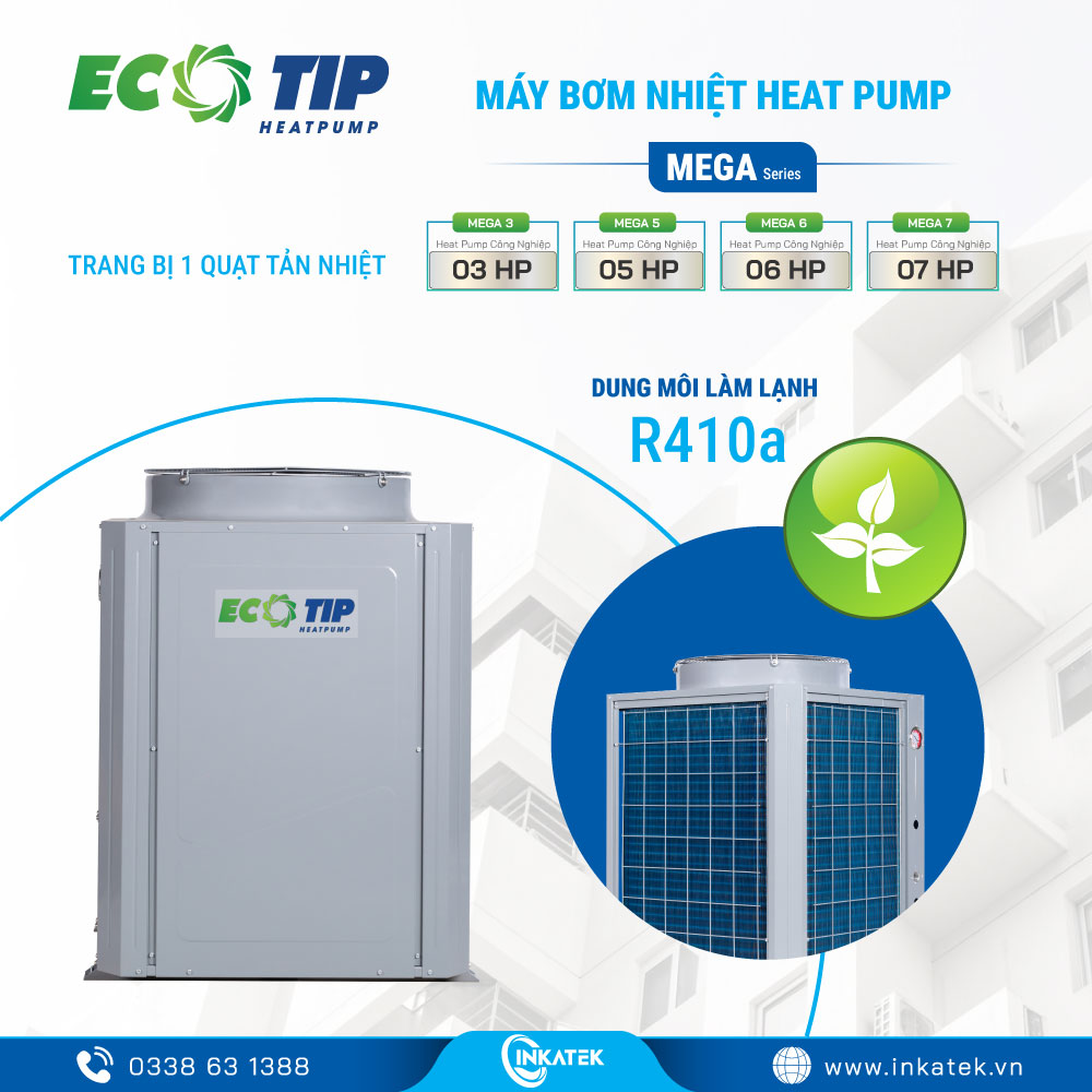 Máy bơm nhiệt nước nóng trung tâm Heat Pump